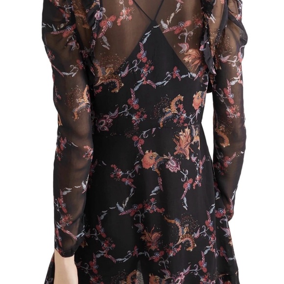 IRO Loxie floral print chiffon mini ruffle dress - Picture 6 of 10